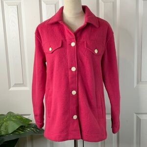 Joie Women's Shacket Hot Pink Gold Buttons Pockets Unlined Size XS
